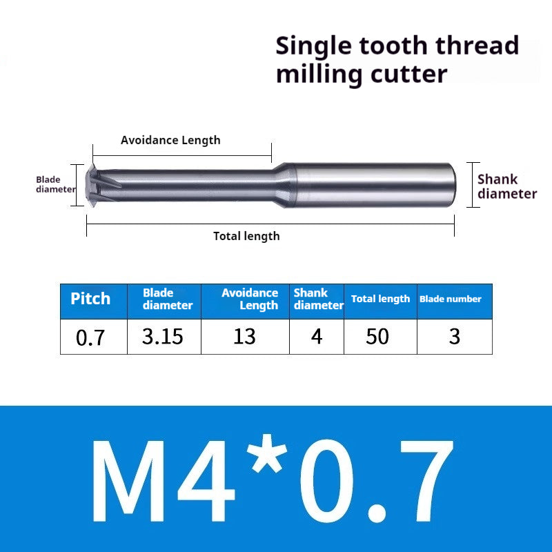2034-65° three-tooth thread milling cutter, tungsten steel alloy end mill, tooth milling cutter, three-edged coating, M2M3M4M6 CNC cutter Shandong Denso Pricision Tools Co.,Ltd.